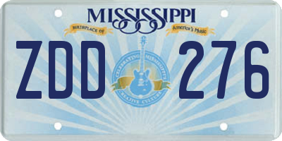 MS license plate ZDD276
