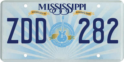 MS license plate ZDD282