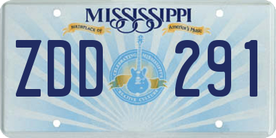 MS license plate ZDD291