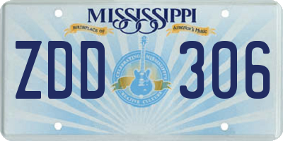 MS license plate ZDD306