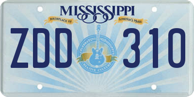 MS license plate ZDD310