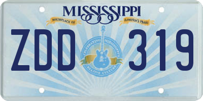 MS license plate ZDD319