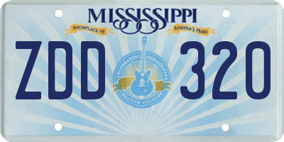 MS license plate ZDD320