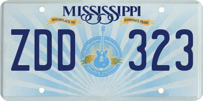 MS license plate ZDD323