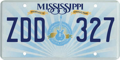 MS license plate ZDD327