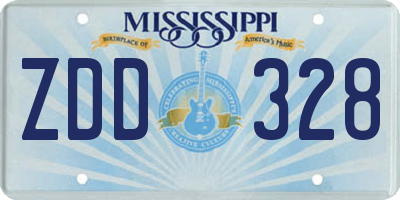 MS license plate ZDD328