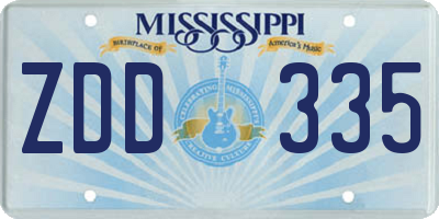 MS license plate ZDD335