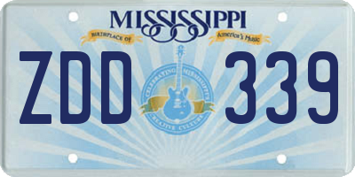 MS license plate ZDD339