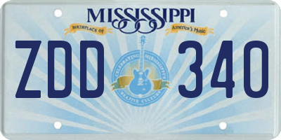MS license plate ZDD340