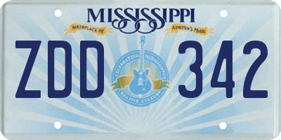 MS license plate ZDD342