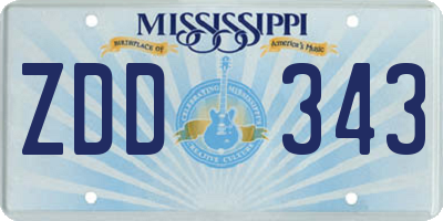 MS license plate ZDD343