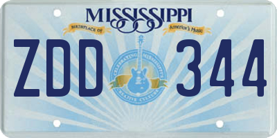 MS license plate ZDD344