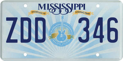MS license plate ZDD346