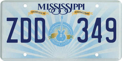 MS license plate ZDD349