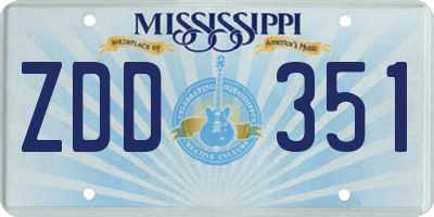 MS license plate ZDD351
