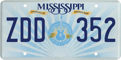 MS license plate ZDD352