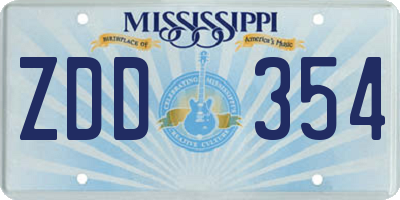 MS license plate ZDD354