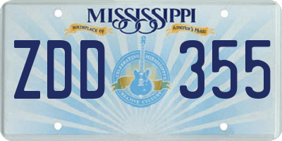 MS license plate ZDD355