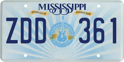 MS license plate ZDD361