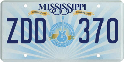 MS license plate ZDD370