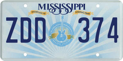 MS license plate ZDD374