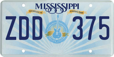 MS license plate ZDD375
