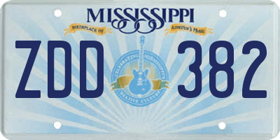 MS license plate ZDD382