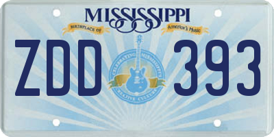 MS license plate ZDD393