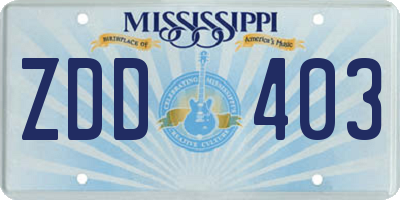 MS license plate ZDD403