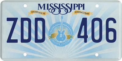 MS license plate ZDD406