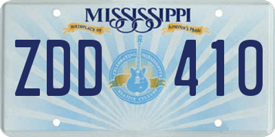 MS license plate ZDD410