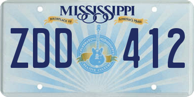 MS license plate ZDD412