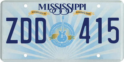 MS license plate ZDD415