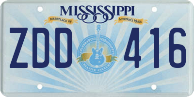 MS license plate ZDD416
