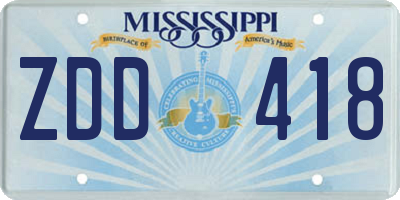 MS license plate ZDD418