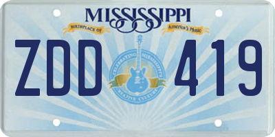 MS license plate ZDD419