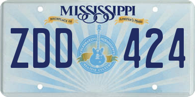 MS license plate ZDD424