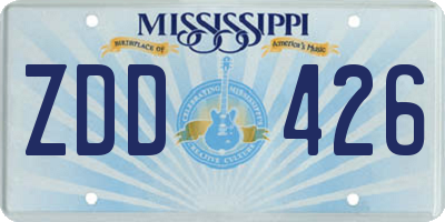 MS license plate ZDD426