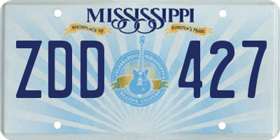 MS license plate ZDD427