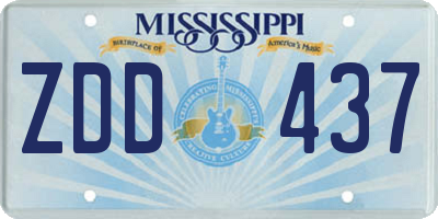 MS license plate ZDD437