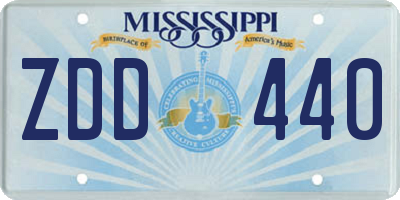 MS license plate ZDD440