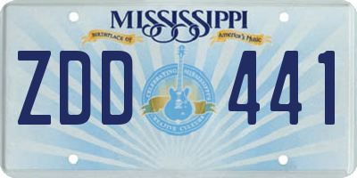 MS license plate ZDD441