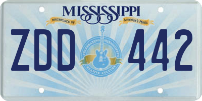 MS license plate ZDD442