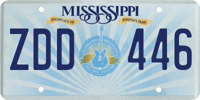 MS license plate ZDD446