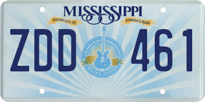 MS license plate ZDD461