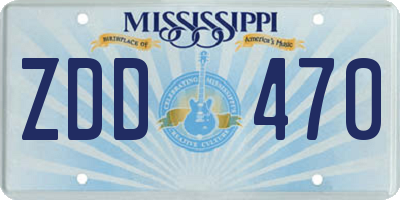 MS license plate ZDD470