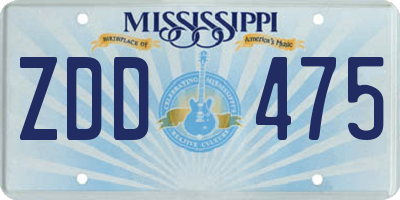 MS license plate ZDD475
