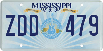MS license plate ZDD479