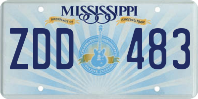 MS license plate ZDD483