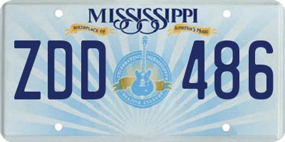 MS license plate ZDD486